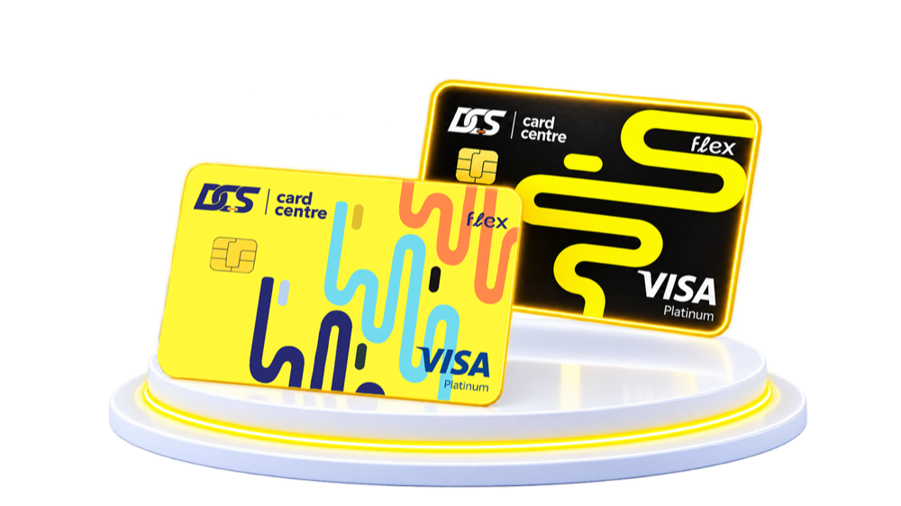 DCS Flex Visa Platinum Yellow and Black Card designs